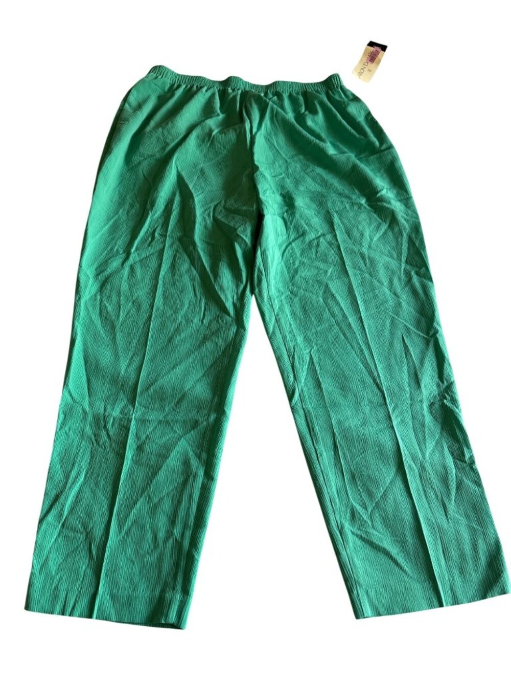 Allison Daley Green Pull-On Crinkle Knit Womens Pants Size 18W Made In Canada